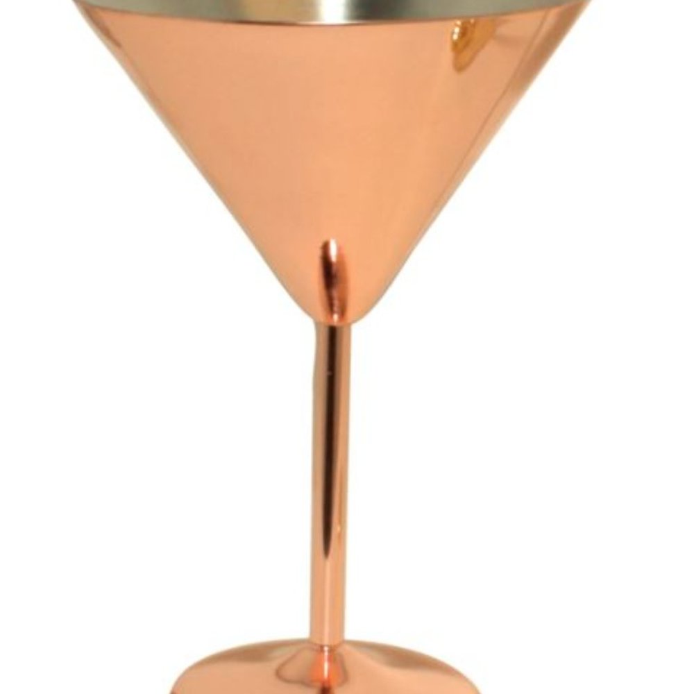 2 BRAND NEW COPPER MARTINI STEM GLASS CUP